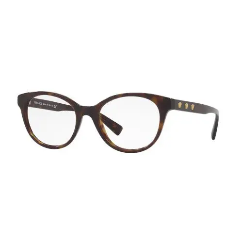 Versace VE 3250 108 Eyeglasses Women`s Dark Havana Full Rim Optical Frame 52mm
