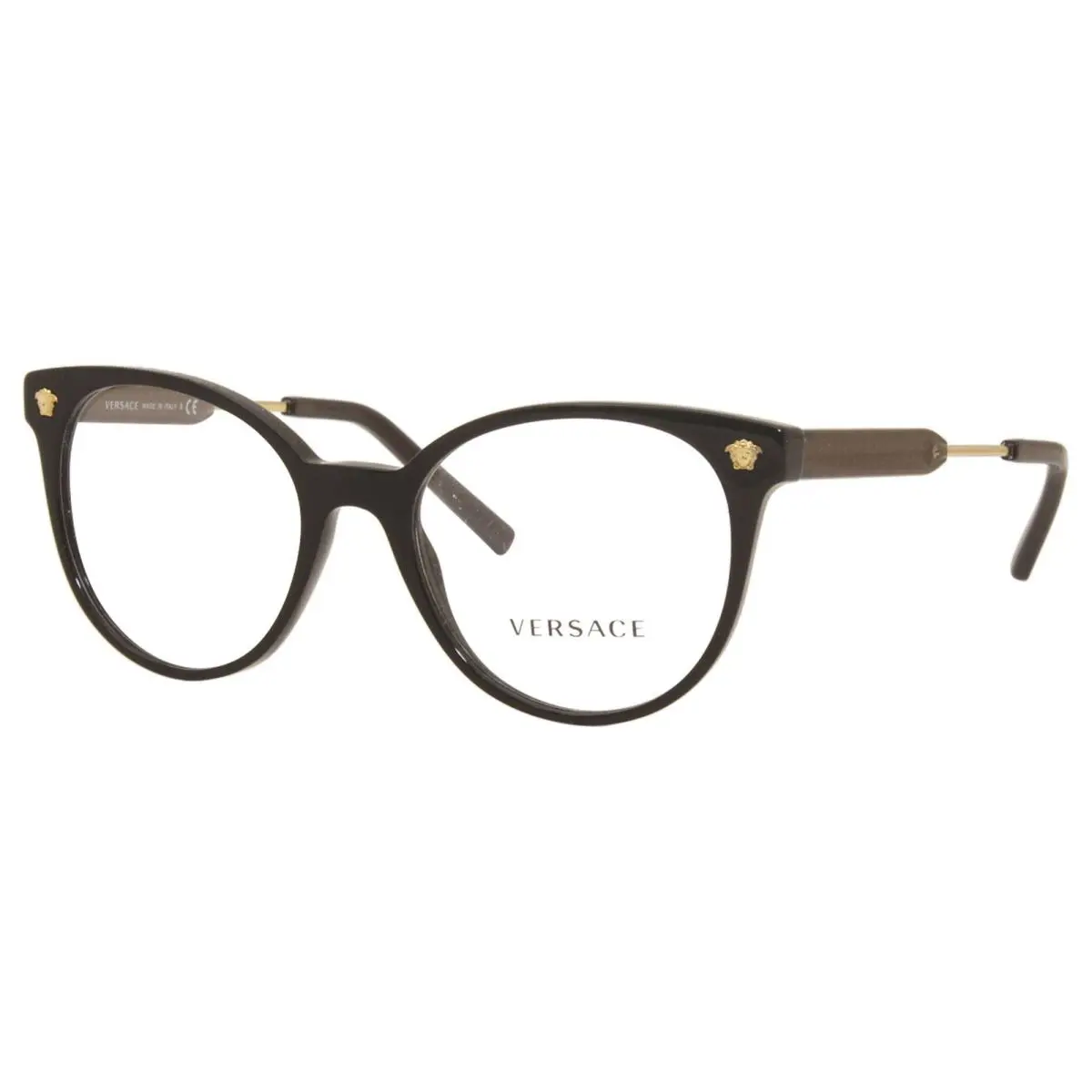 Versace VE3291A GB1 Eyeglasses Women`s Black Full Rim Cat Eye 51mm
