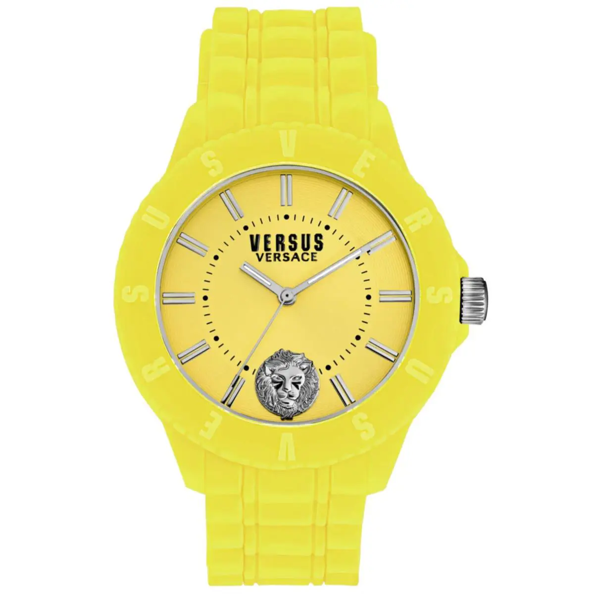 Versus Versace Tokyo R Watch VSPOY0518 Yellow Silicon Strap Gold Indexes + Case