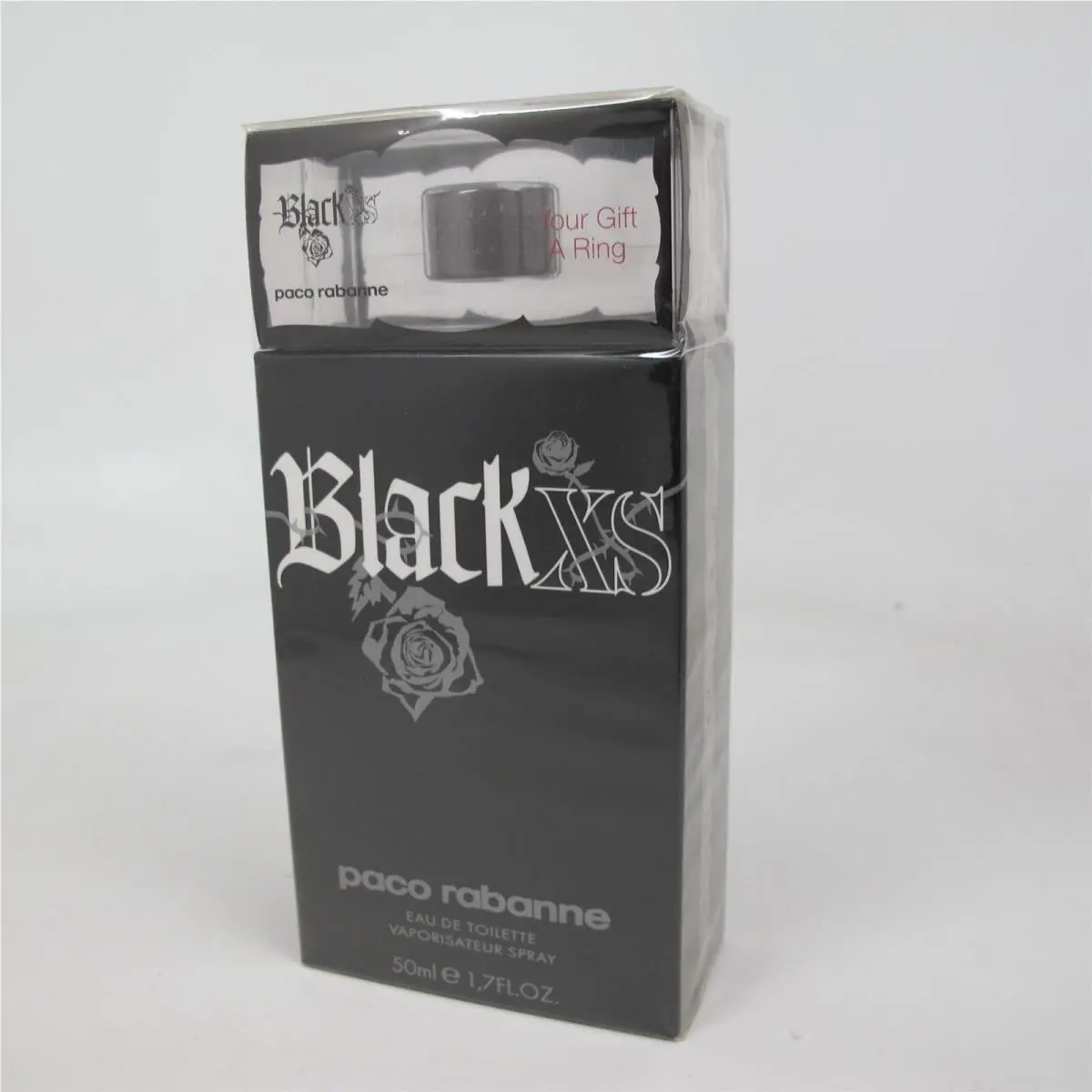 Black XS For Men by Paco Rabanne 50 ml/1.7 oz Eau de Toilette Spray w/ Ring