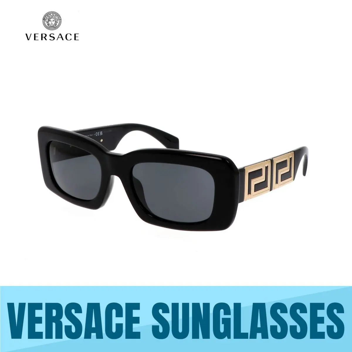 Versace VE444U GB1/87 Black-dark Grey Lens Women`s Sunglasses 54MM