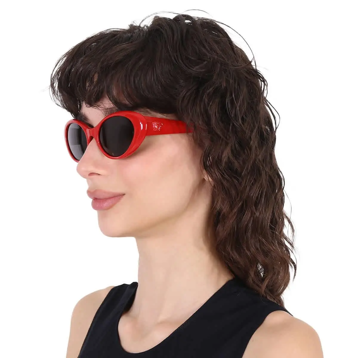 Versace Dark Grey Oval Ladies Sunglasses VE4455U 534487 53 VE4455U 534487 53