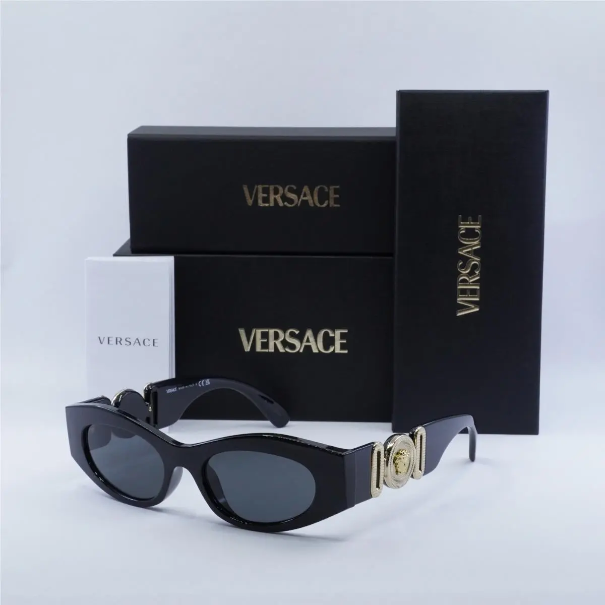 Dark Grey Oval Men`s Sunglasses VE4480U GB1/87 51 VE4480U GB1/87 51 by Versace