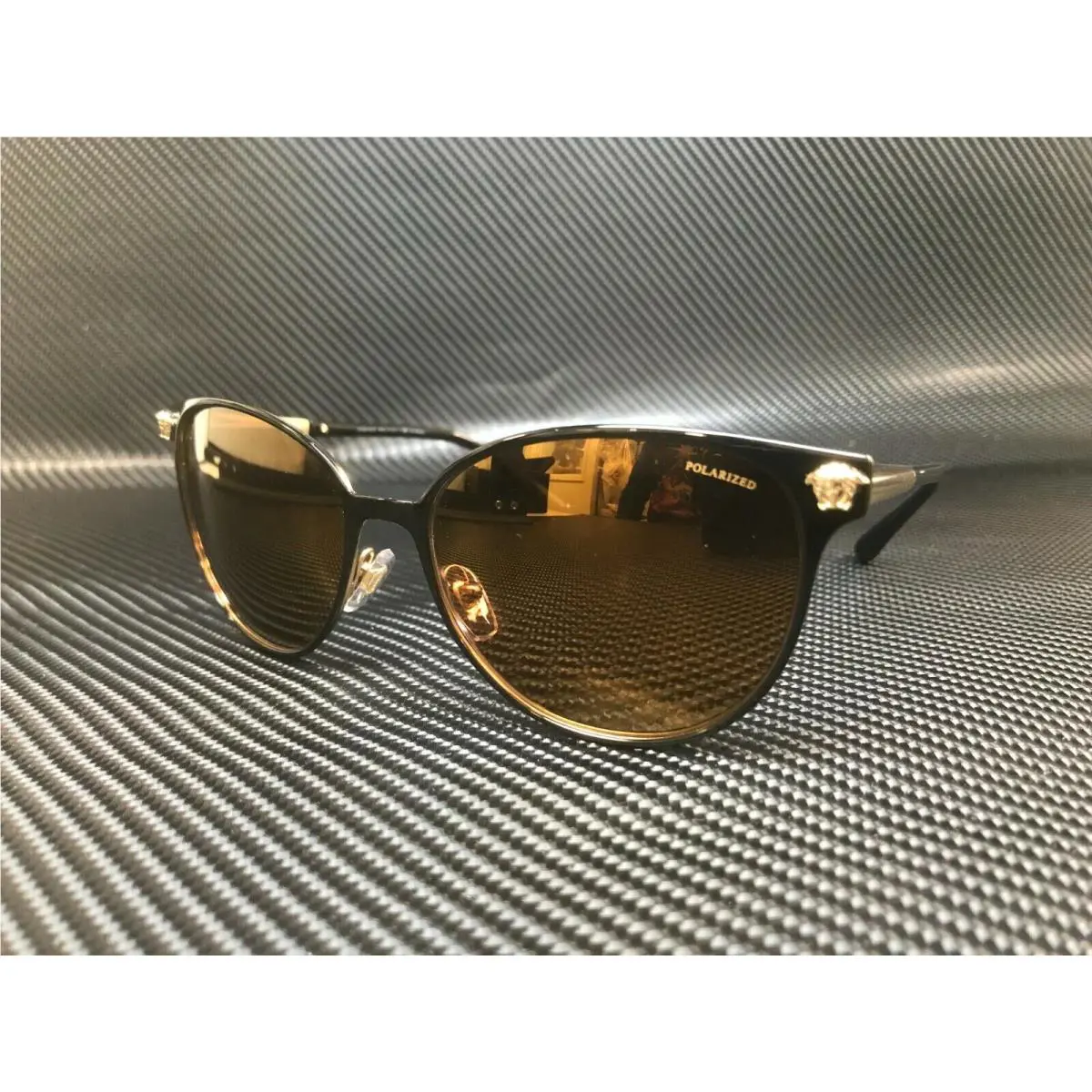 Versace VE2168 13772T Matte Black Cat Eye Polarized Women`s 57 mm Sunglasses