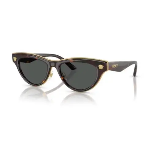 0VE2273 108/87 Havana/dark Grey Cat Eye Women`s Sunglasses by Versace