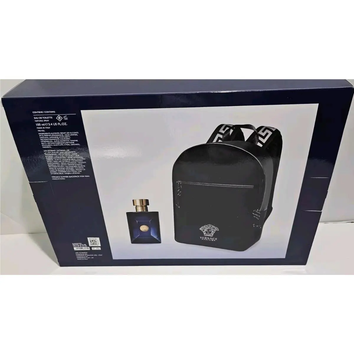 Versace Mens Dylan BLUE2-PC Gift Set Puor Hommetoilette Backpack