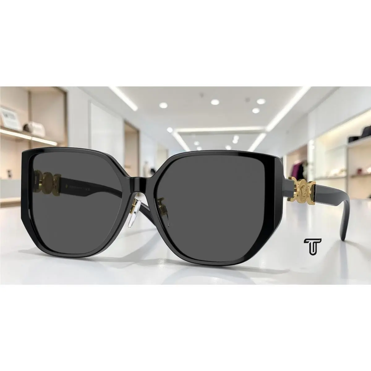 VE4449D GB1 87 Black Dark Grey 58 mm Women`s Sunglasses by Versace