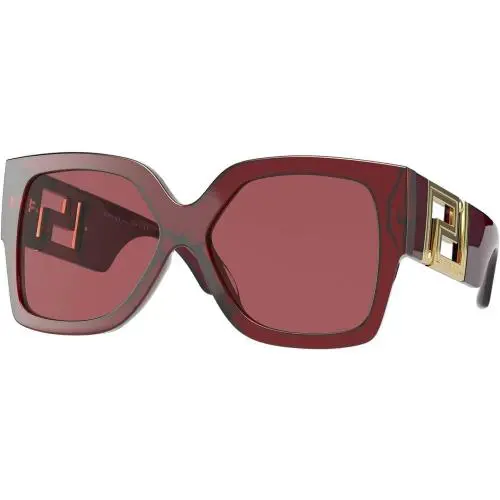 Versace 4402 388/69 Sunglasses Women`s Transparent Red/dark Violet Lenses 59mm