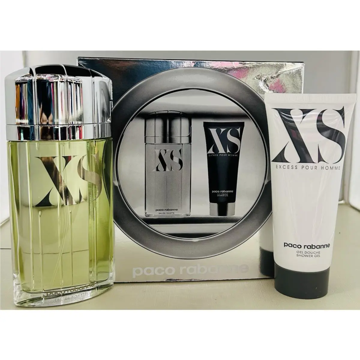 Paco Rabanne XS Mens 2 PC Gift Set 3.4 OZ Eau DE Toilette/s +100 ML Shower Gel