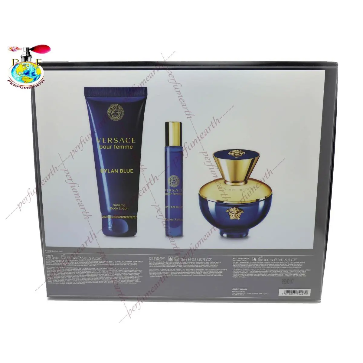 Versace Dylan Blue Pour Femme 3Pces Set 3.4/3.3 oz Women Edp Spray