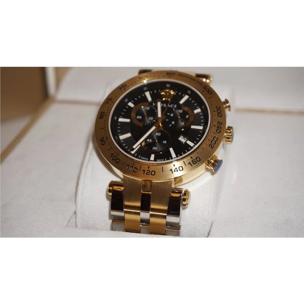 Versace Watch VEJB00622 Bold Chrono Two Tone Bracelet Watch 46MM