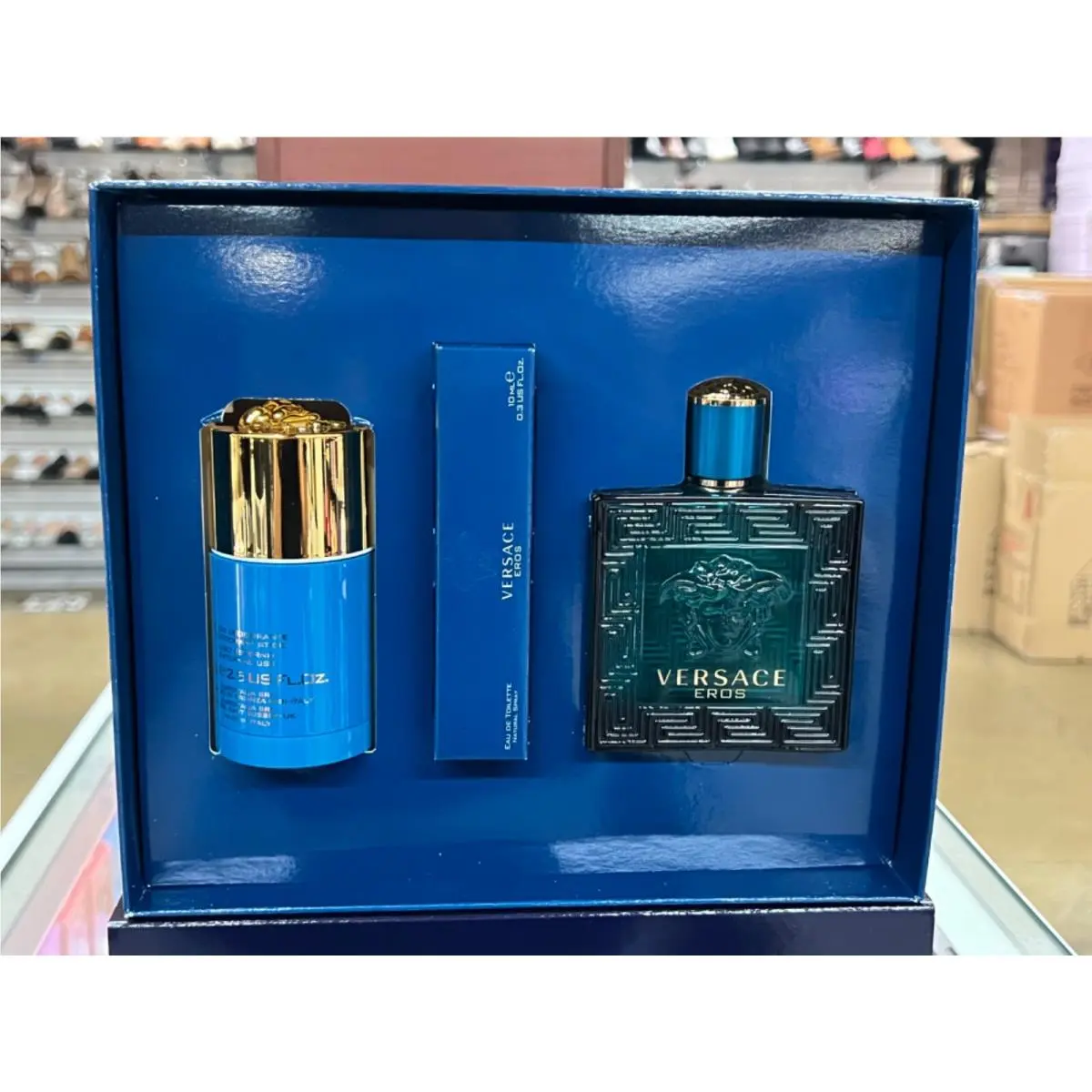 Eros by Versace 3 Piece Gift Set For Men Edt Eau DE Toilette