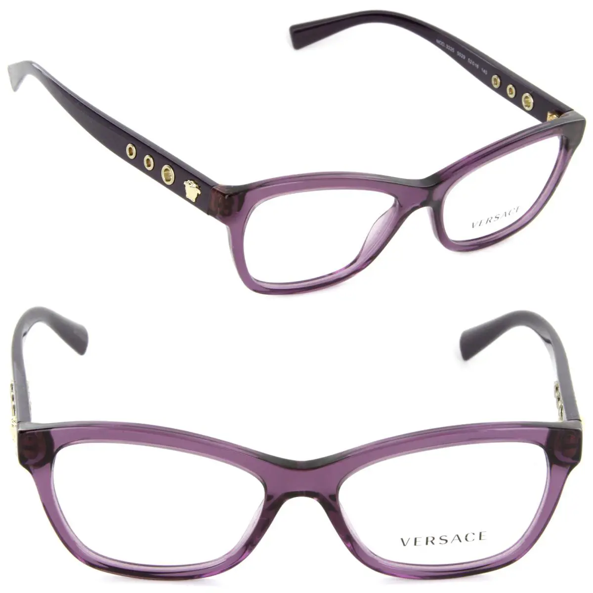 Versace VE 3225 5029 52mm Eyeglasses Transparent Violet / Demo Lens 52-16-140