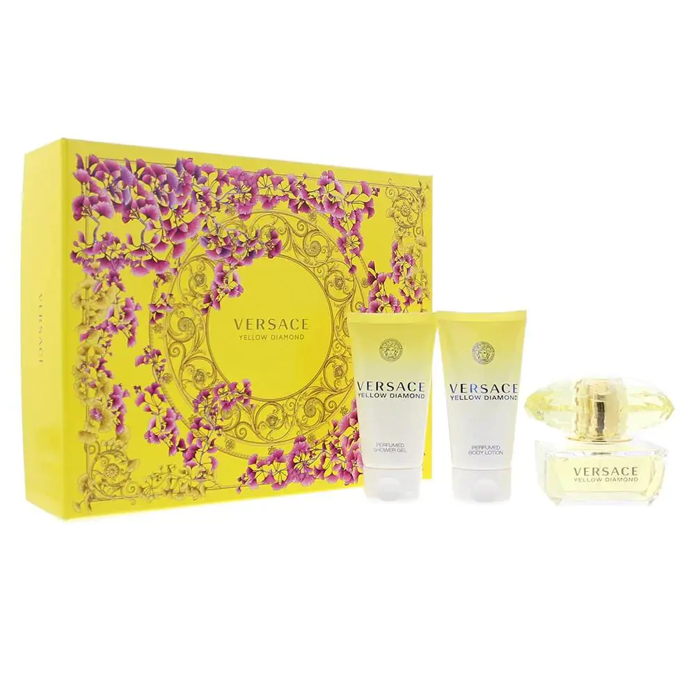 Versace Yellow Diamond 3pc Set Perfume 1.7 oz + 1.7 Shower Gel + 1.7 Body Lotion