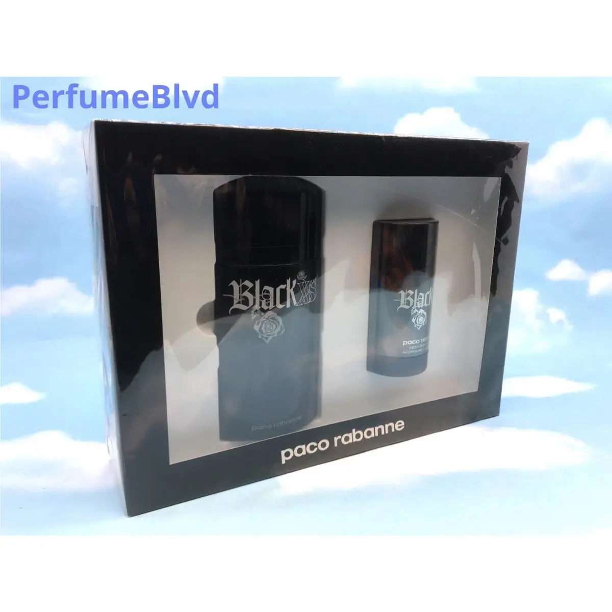 Black XS Paco Rabanne 2 Pcs Gift Set Men 3.4 100 ML Spray / 2.5 Dedorant Stick