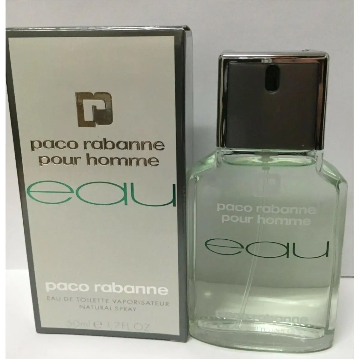 Pour Homme Eau 1.7 oz Eau De Toilette Spray Vintage Rare Men by Paco Rabanne