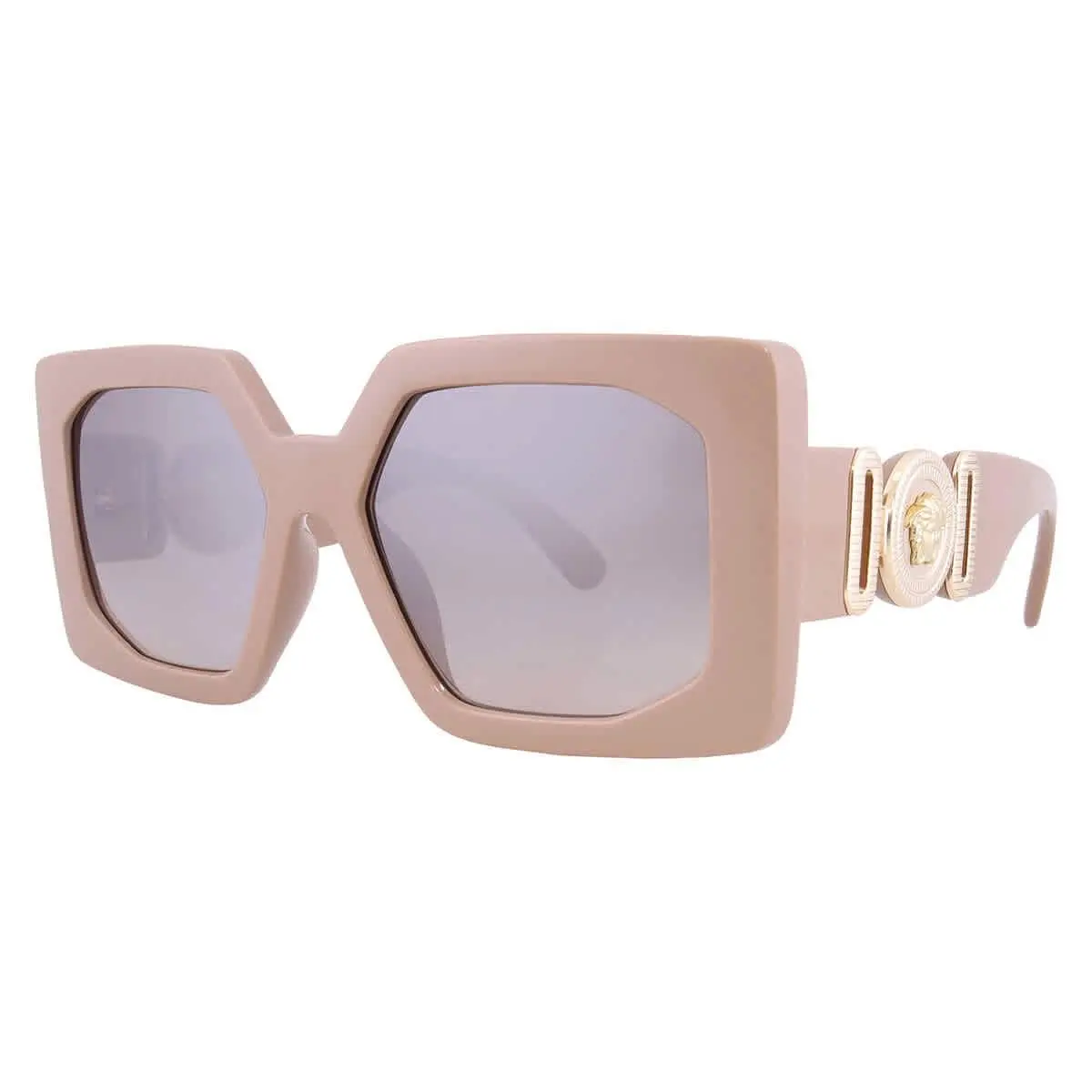 Versace Brown Gradient Grey Mirror Silver Square Ladies Sunglasses VE4478U