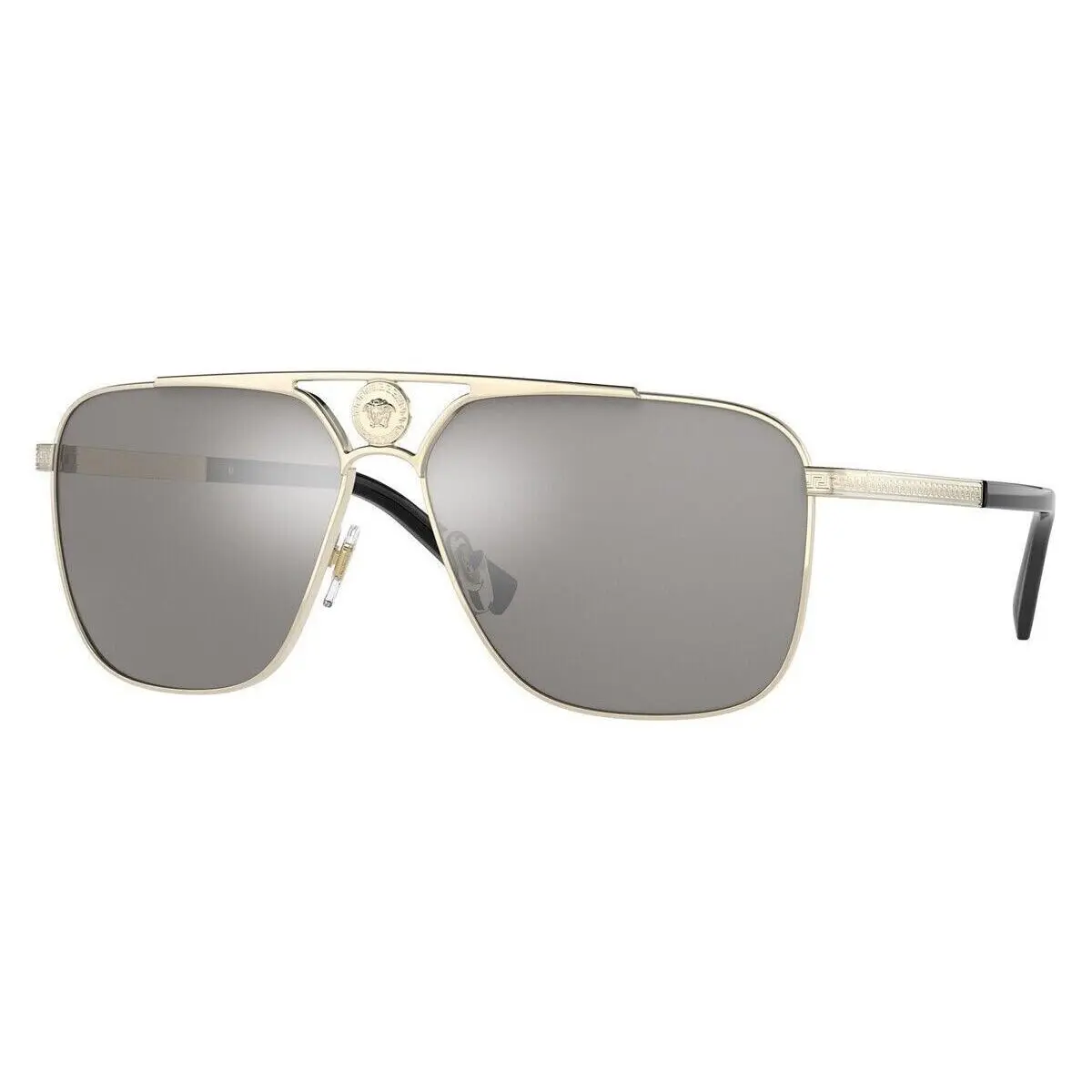 Versace VE2238 12526G Pale Gold Light Grey Mirror Silver 61 mm Men`s Sunglasses