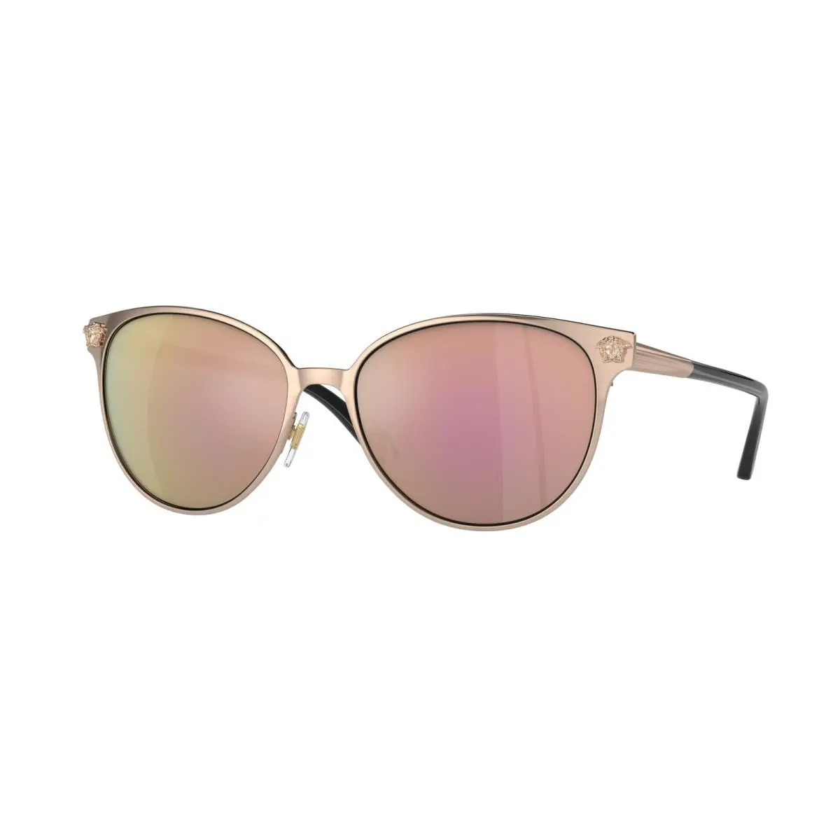 VE 2168 Pink Gold Dark Grey Mirror Pin 14095R Sunglasses by Versace