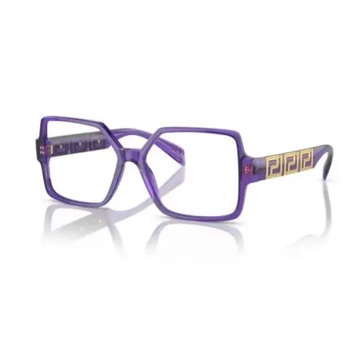 Versace 0VE3337 5408 Transparent Violet Square Eye Women`s Eyeglasses