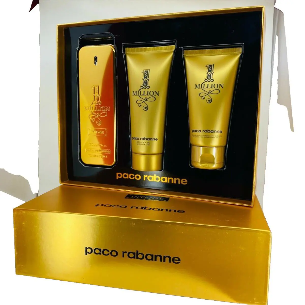 Paco Rabanne 1 Million Intense 3pcs Set - Edt +shower Gel +aftershave Balm -nib