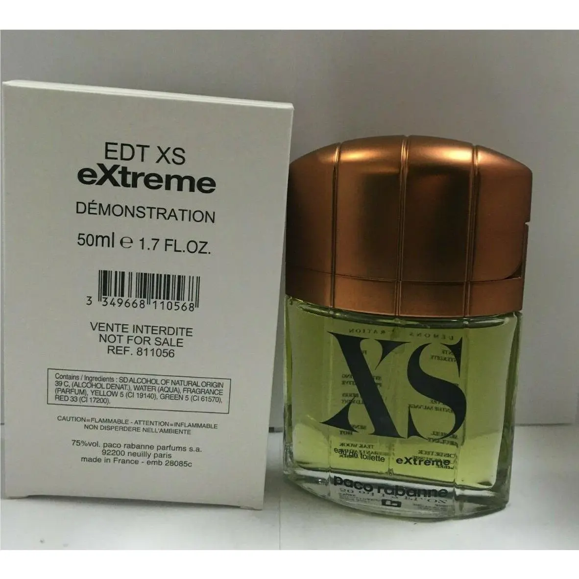 Paco Rabanne XS Extreme Pour Homme Edt Spray 1.7 Oz 50ml For Men Tster