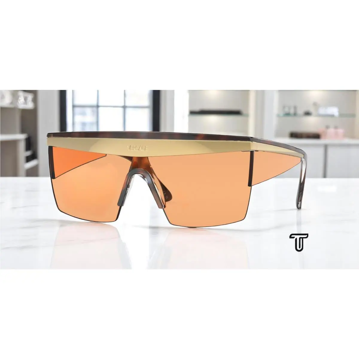 Versace VE2254 100274 Havana Dark Orange 44 mm Men`s Sunglasses