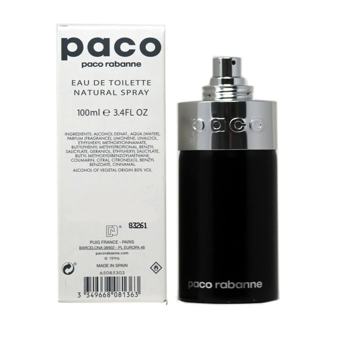 Paco BY Paco Rabanne Eau DE Toilette Natural Spray 100 ML/3.4 Fl.oz. T
