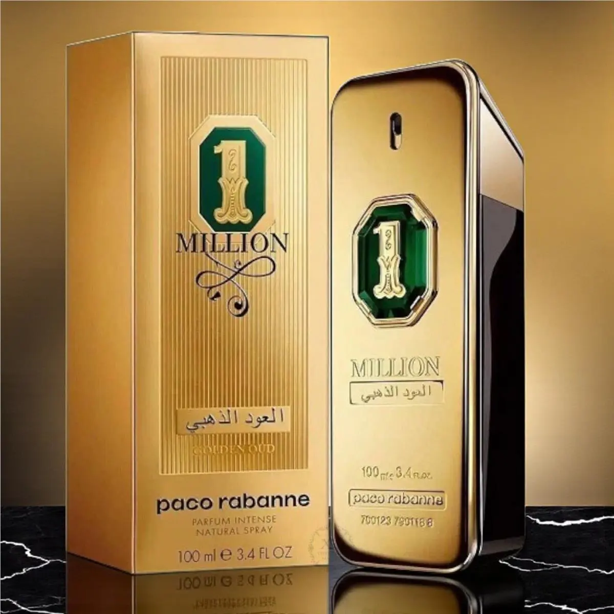 1 Million Golden Oud by Paco Rabanne Parfum Intense For Men 3.4oz Box