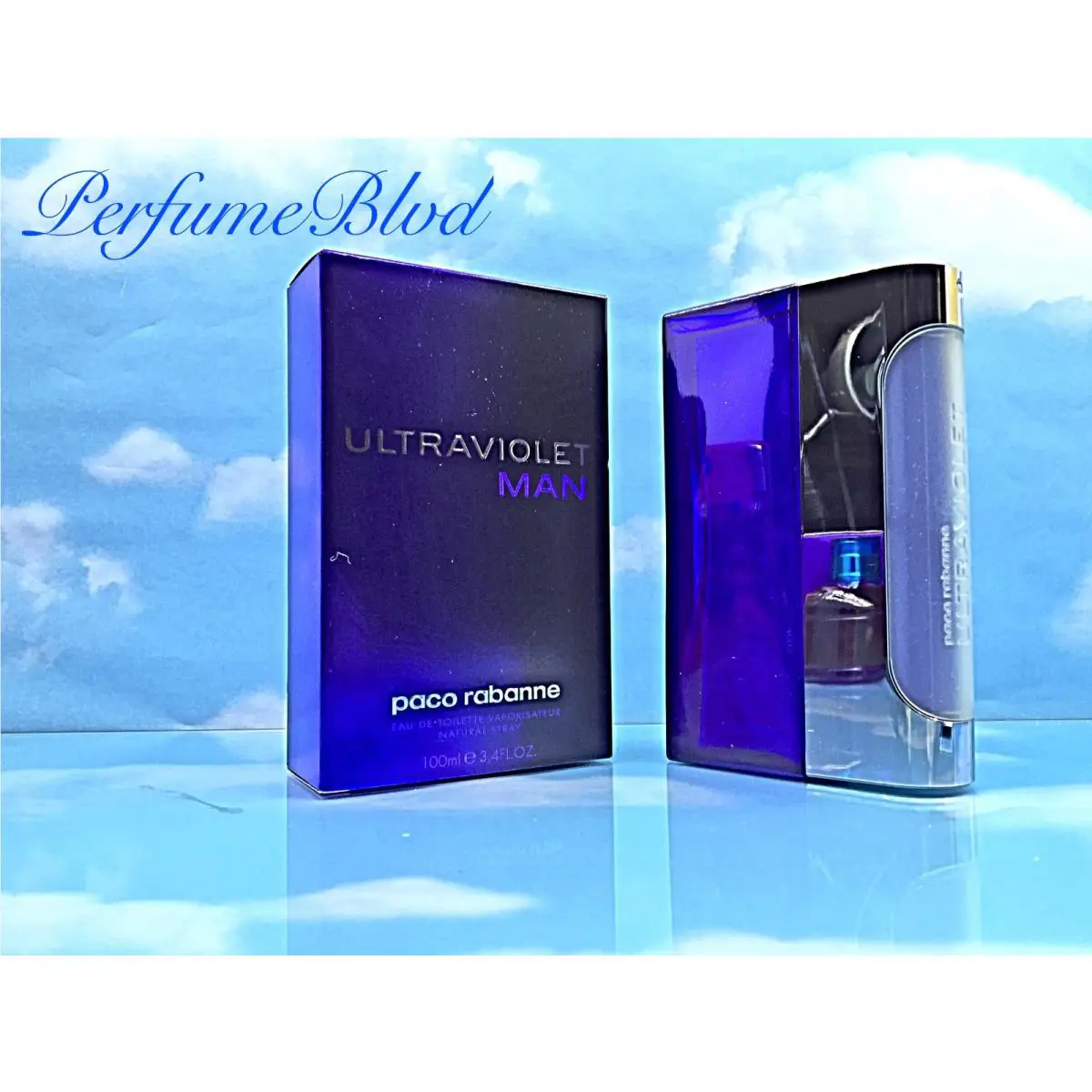 Ultraviolet Paco Rabanne Man 3.4 Fl.oz 100 ML Eau DE Toilette Spray Box