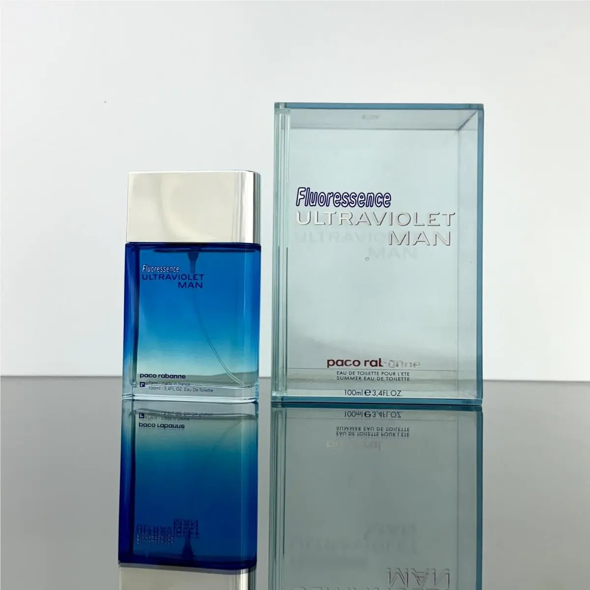 Flouressence Ultraviolet Man Paco Robanne 3.4oz-100ml Edt Spr Rare Vintage BO04