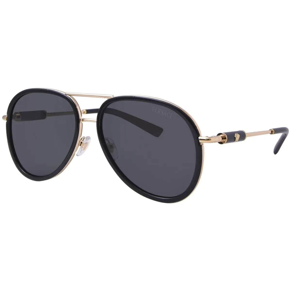 Versace VE2260 100287 Sunglasses Black/dark Grey Pilot 60mm