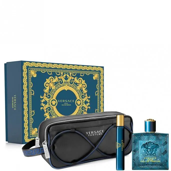 Eros by Versace Men Eau De Parfum Spray For Men 3.4oz 3pc Gift Box