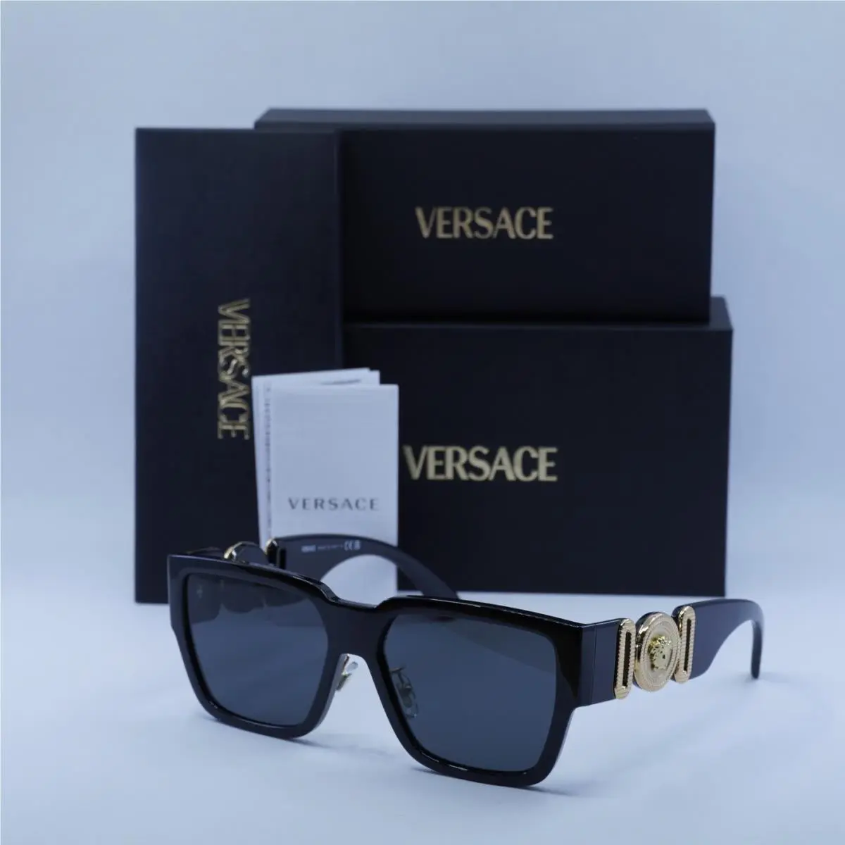 VE4483D GB1/87 Black/dark Grey 57-16-140 Sunglasses by Versace