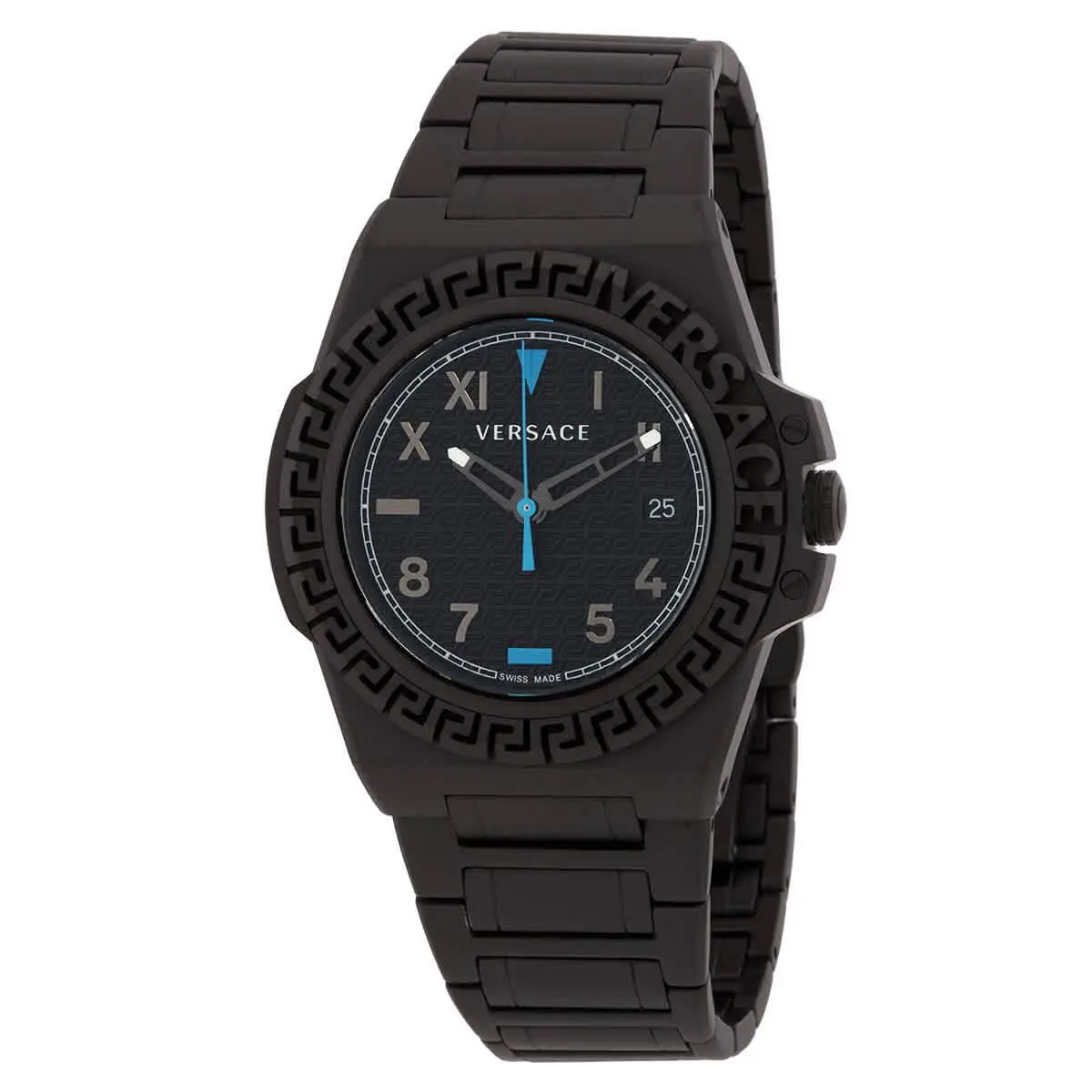 Versace Greca Reaction Quartz Black Dial Men`s Watch VE3I00622