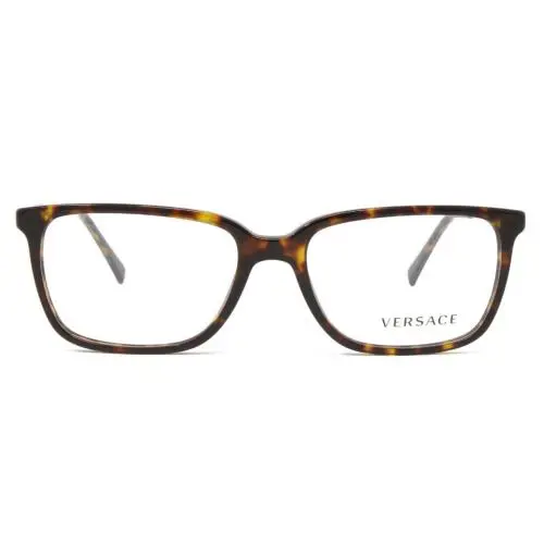 Versace Eyeglasses Havana Men`s Plastic Rectangular Frame VE3209 108 55mm