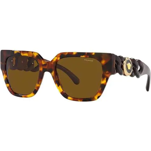 Versace Woman Sunglasses Havana 53mm Tortoise Frame Brown Lens Made in Italy