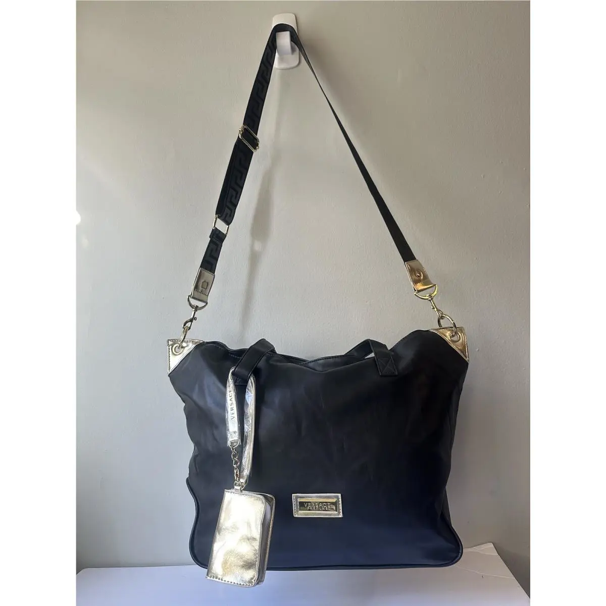Versace Parfums Tote Bag Gym Vegan Leather Shoulder Bag Purse