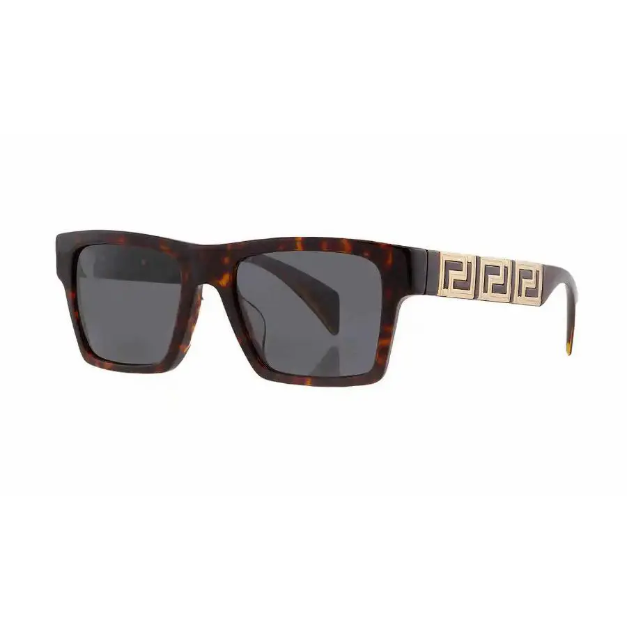 Versace VE4445F 108/87 Havana/dark Grey Rectangular Men`s Sunglasses