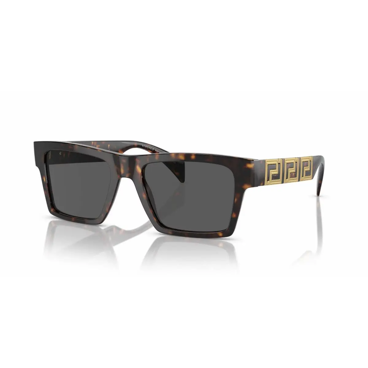 Versace Sunglasses VE4445F 108/87 Havana Frame / Dark Grey Rectangular Lens - Frame: Havana, Lens: Dark Grey