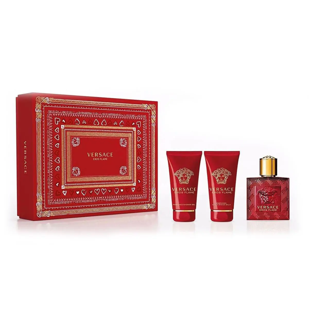 Eros Flame by Versace Edt Spray For Men 1.7oz 3pc Gift Box