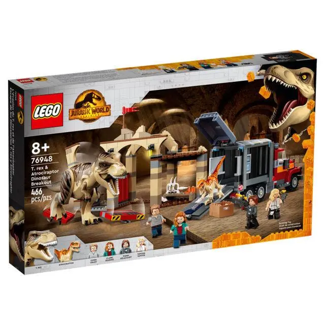 Lego Jurassic World T. Rex Atrociraptor Dinosaur Breakout 76948