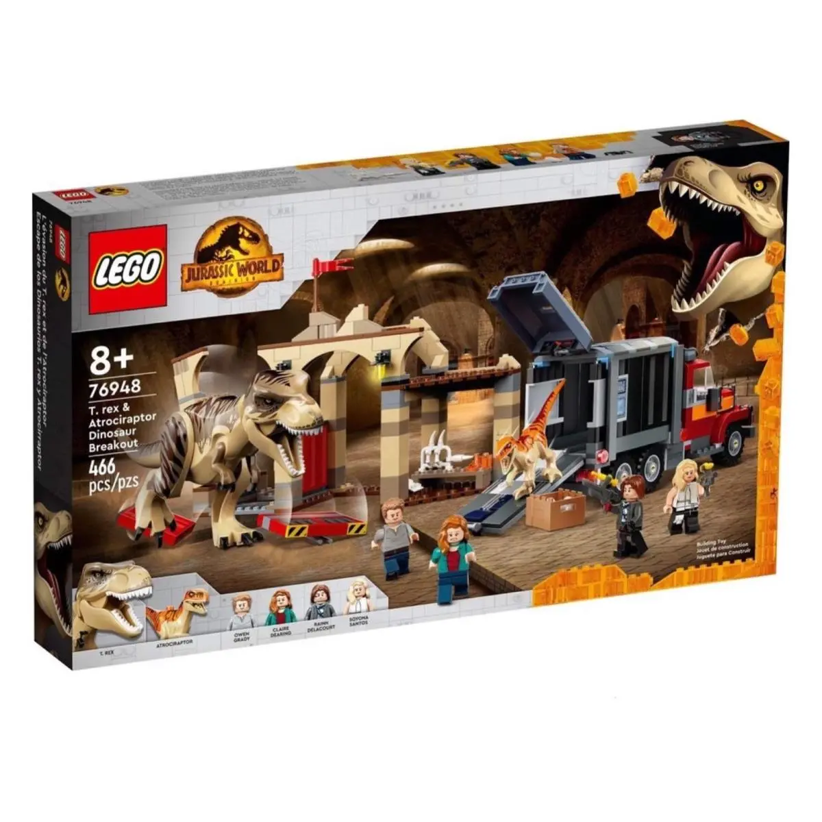 Lego Jurassic World T. Rex Atrociraptor Dinosaur Breakout 76948 Retired