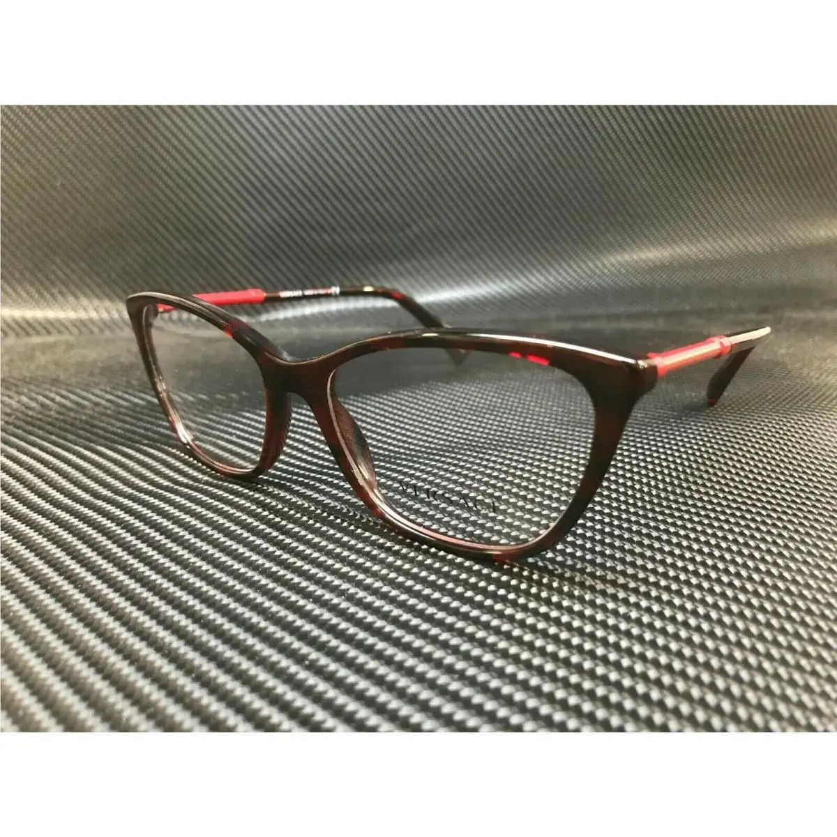 Versace VE3248 989 Red Havana Demo Lens Women`s Cat Eye Eyeglasses 54 mm