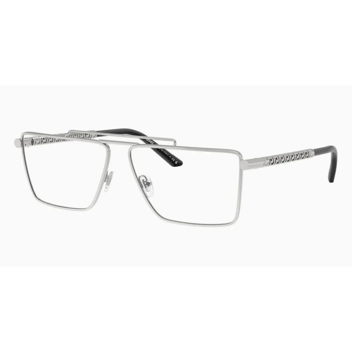 Versace Eyeglasses Mod. 1295 1000 59-13 145 Silver Frames Greek Motif Decor