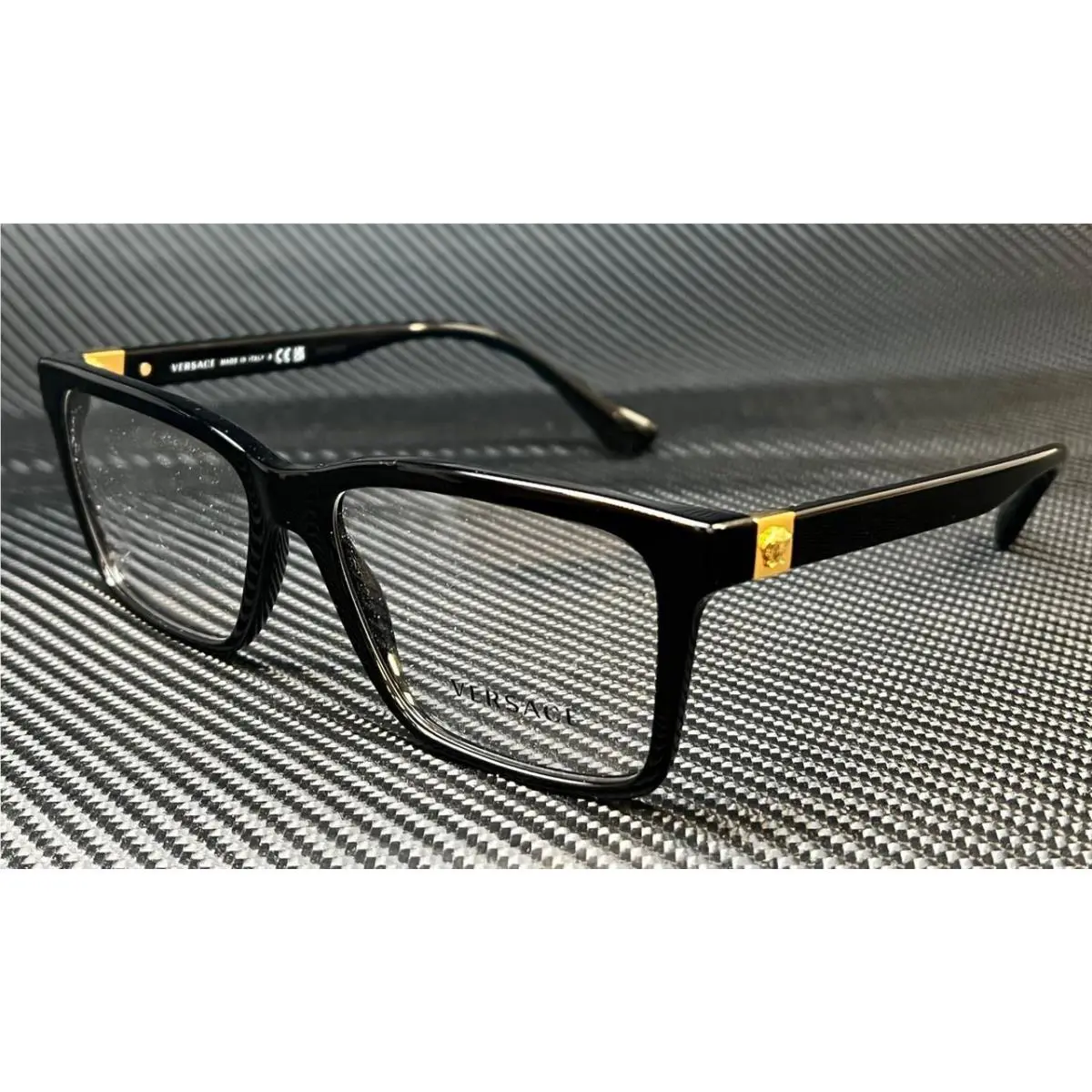 Versace VE3328 GB1 Black Gold Men`s 56 mm Eyeglasses