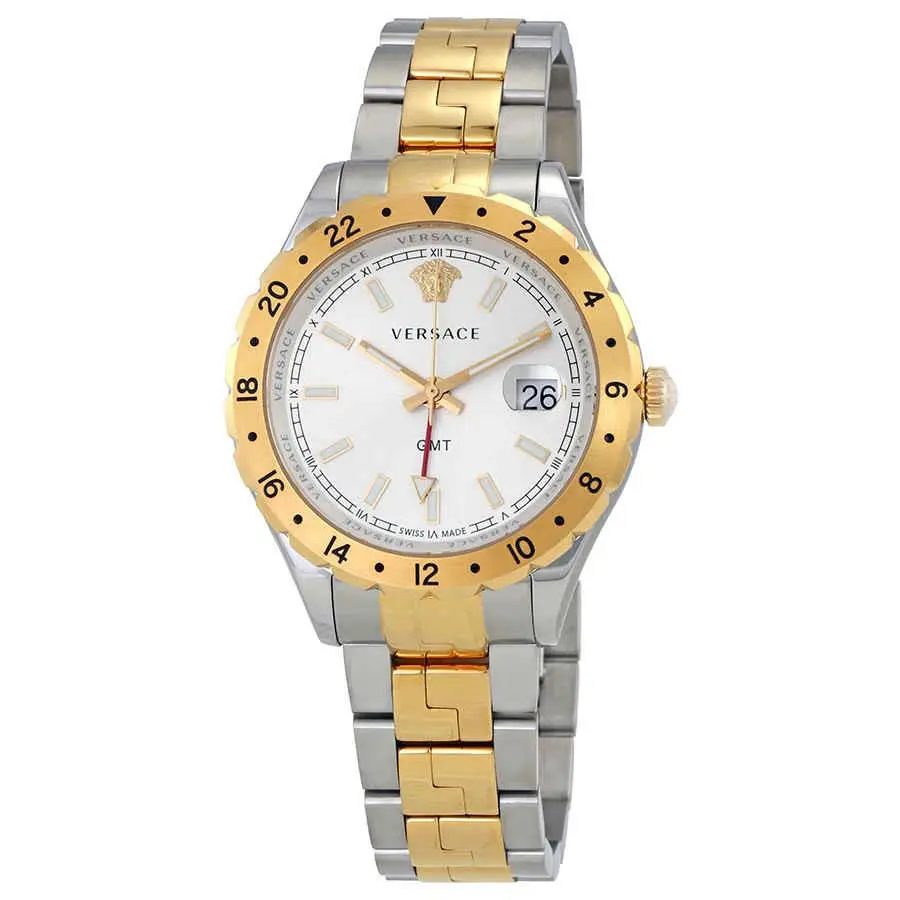 Hellenyium Gmt Silver Dial Men`s Watch V1103 0015 by Versace