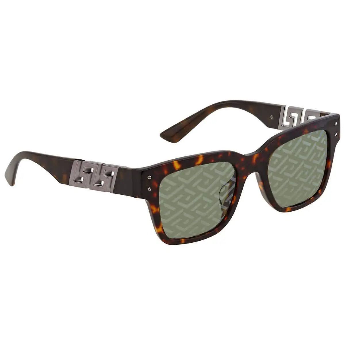 Versace Sunglasses VE4421F 108V8 52mm Havana / Green Monogram Silver Lens