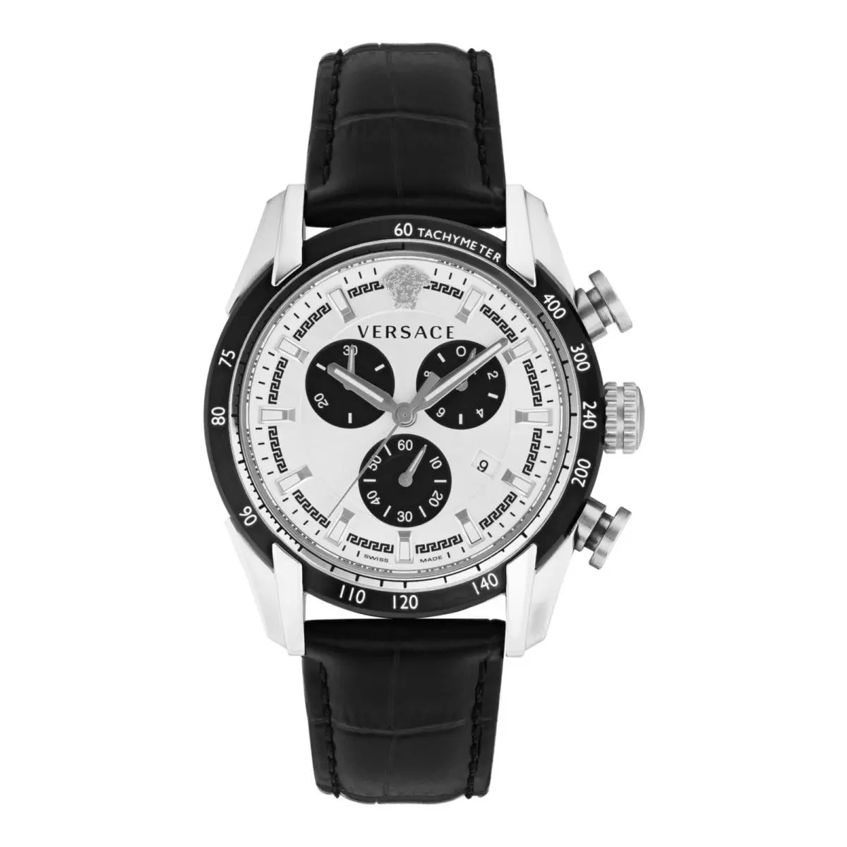 Versace Mens Stainless Steel 44mm Strap Fashion Watch