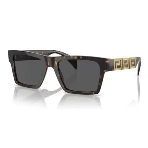 Versace VE 4445 108/87 54mm Havana Acetate Rectangle Sunglasses Dark Grey Lenses